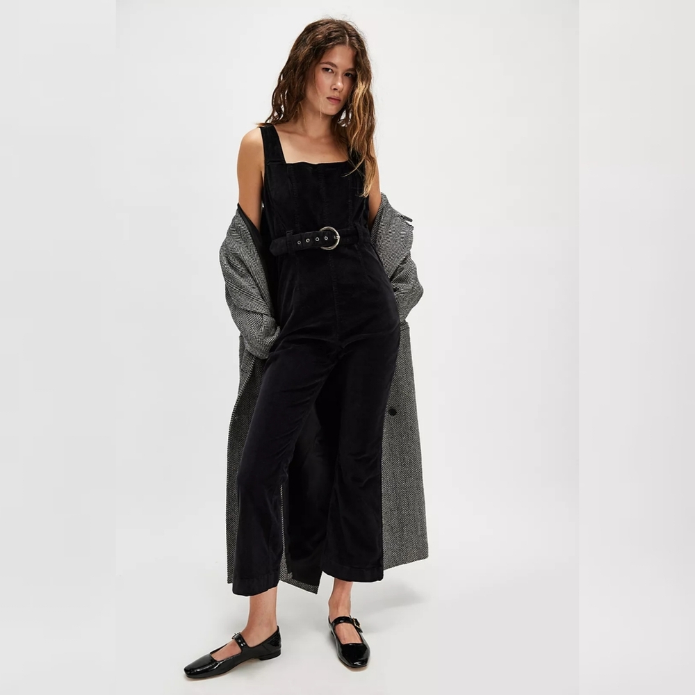 Free People Party Starter One-Piece‎ Jumpsuit Black Women's Size 14